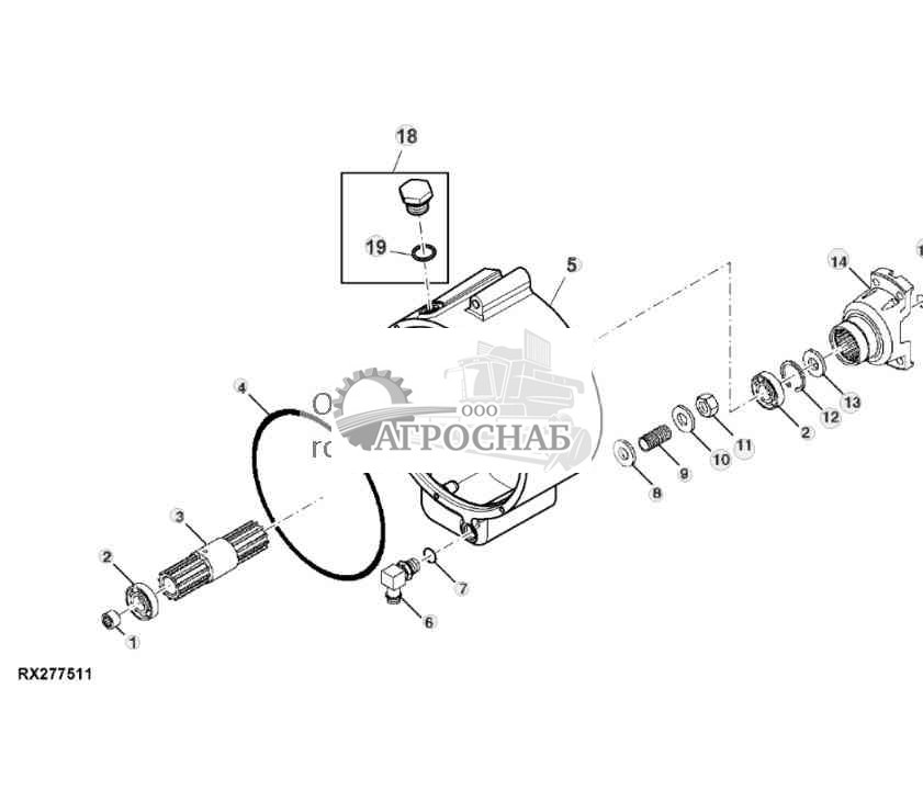 PTO Clutch Front Housing and Shaft 